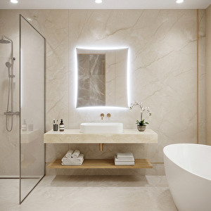 Modern Led Banyo Aynası – Dokunmatik, Dim Edilebilir, 3000k Günışığı 70x90 cm
