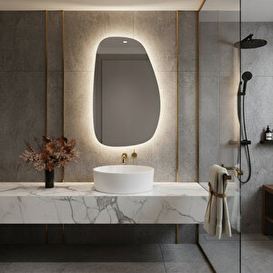 Oval Dokunmatik Dim Edilebilir Led Ayna - 3000k Günışığı 50x80 cm