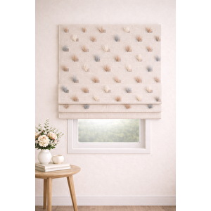 Katlamalı Fon Perde –  Ponpon Desenli Mekanizmalı Perde 160x260 cm