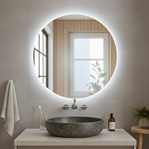 Yuvarlak Dimmable Led Banyo Aynası – 6500k Beyaz Işık 50x50 cm