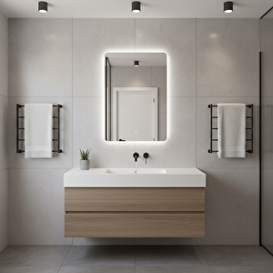 Modern Kare Led Ayna – Dokunmatik, Dim Edilebilir, 6500k Beyaz Işık 40x60 cm