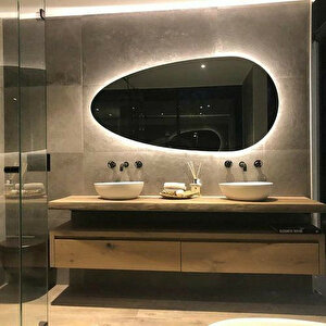 Modern Oval Led Banyo Aynası – Dokunmatik Dim Edilebilir, 6500k Beyaz Işık 35x70 cm