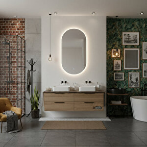 Modern Oval Led Banyo Aynası – Dokunmatik, Dim Edilebilir, 3000k Günışığı 30x53 cm