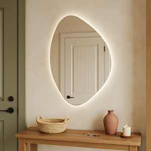 Asimetrik Led Ayna – Dokunmatik, Dim Edilebilir, 3000k Günışığı 40x59 cm
