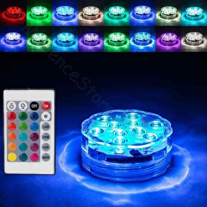 2 Adet Yüksek Kali̇te Rgb Havuz Işiği Led Işikli Bardak Altliği Su Geçi̇rmez Rgb Led Li̇ght Submersi̇ble