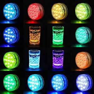 2 Adet Yüksek Kali̇te Rgb Havuz Işiği Led Işikli Bardak Altliği Su Geçi̇rmez Rgb Led Li̇ght Submersi̇ble