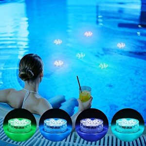 2 Adet Yüksek Kali̇te Rgb Havuz Işiği Led Işikli Bardak Altliği Su Geçi̇rmez Rgb Led Li̇ght Submersi̇ble