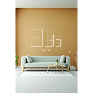 Muyika Premium Ahşap Çerçeveli 3lü Modern İskandinav Bohem Tarz Dekoratif Ev Dekorasyonu Tablo Seti-set6