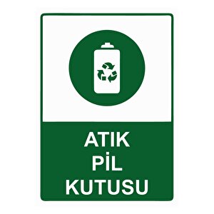 Atık Pil Kutusu Isg Uyarı Levhası Pvc A3 30x42 Cm 30x42 cm