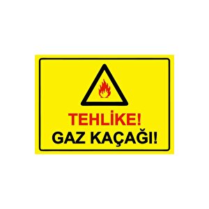 Tehlike! Gaz Kaçağı! Isg Uyarı Levhası Pvc A3 30x42 Cm 30x42 cm