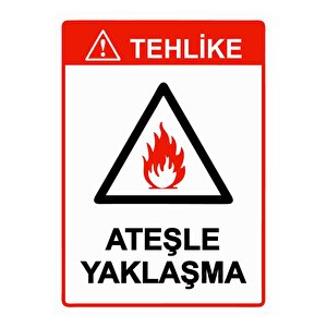 Tehlike Ateşle Yaklaşma Isg Uyarı Levhası Pvc A4 21x30 Cm 21x30 cm