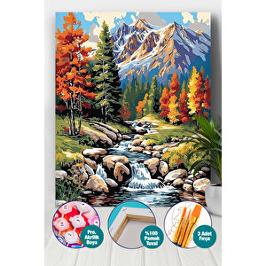 Dağ Ve Dere Sayılarla Boyama Seti 35x50 cm