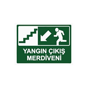 Yangın Çıkış Merdiveni Isg Uyarı Levhası Pvc A5 15x21 Cm 15x21 cm