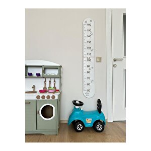 Çocuk Odası Boy Ölçer & Büyüme Gelişim Cetveli 8 mm MdfLam – Beyaz Beyaz