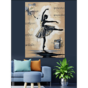 Bale Yapan Balerin Kadın Dekoratif Kanvas - Mdf Ahşap Tablo 100x140 cm