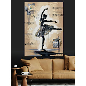 Bale Yapan Balerin Kadın Dekoratif Kanvas - Mdf Ahşap Tablo 100x140 cm