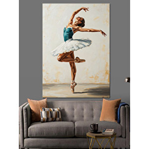 Dans Eden Balerin Resmi Dekoratif Kanvas - Mdf Ahşap Tablo 100x140 cm