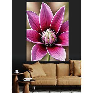 Pembe Çiçek Yakın Çekim Dekoratif Kanvas - Mdf Ahşap Tablo 100x140 cm