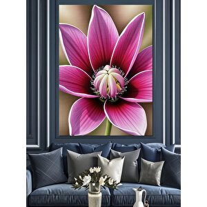 Pembe Çiçek Yakın Çekim Dekoratif Kanvas - Mdf Ahşap Tablo 100x140 cm