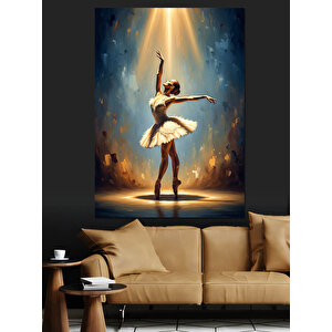 Işık Altında Dansçı Balerin Dekoratif Kanvas - Mdf Ahşap Tablo 100x140 cm