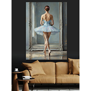 Sırtı Dönük Balerin Dansı Dekoratif Kanvas - Mdf Ahşap Tablo 35x50 cm