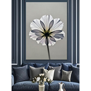 Beyaz Çiçek Yakın Çekim Dekoratif Kanvas - Mdf Ahşap Tablo 100x140 cm