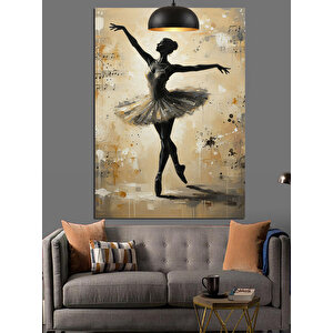 Dans Eden Balerin Eskitme Sanatı Dekoratif Kanvas - Mdf Ahşap Tablo 70x100 cm