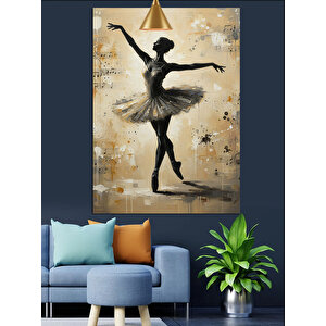 Dans Eden Balerin Eskitme Sanatı Dekoratif Kanvas - Mdf Ahşap Tablo 70x100 cm