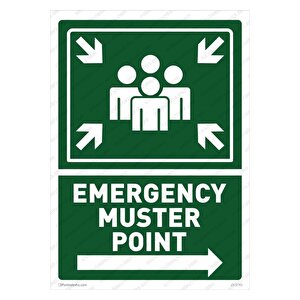 Emergency Muster Point Isg Uyarı Levhası Pvc A3 30x42 Cm 30x42 cm