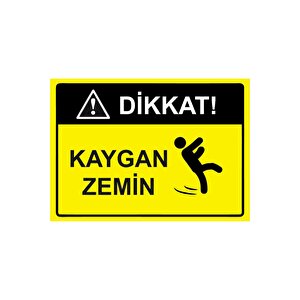 Dikkat! Kaygan Zemin Isg Uyarı Levhası Pvc A4 21x30 Cm 21x30 cm