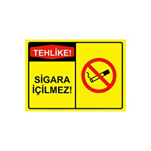Tehlike! Sigara İçilmez! Isg Uyarı Levhası Pvc A3 30x42 Cm 30x42 cm