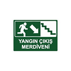 Yangın Çıkış Merdiveni Isg Uyarı Levhası Pvc A4 21x30 Cm 21x30 cm