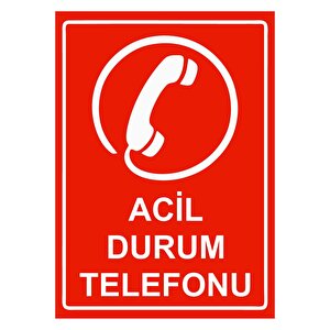 Acil Durum Telefonu Isg Uyarı Levhası Pvc A4 21x30 Cm 21x30 cm