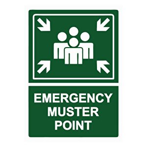 Emergency Muster Point Isg Uyarı Levhası Pvc A5 15x21 Cm 15x21 cm