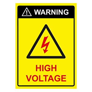Warning High Voltage Isg Uyarı Levhası Pvc A4 21x30 Cm