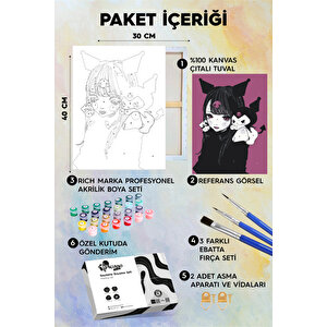 Kız Ve Kuromi Sayılarla Boyama Seti 35x50 cm