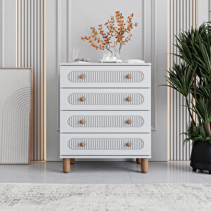 Milen 4 Çekmeceli Şifonyer Tamamı Mdf (beyaz) Beyaz