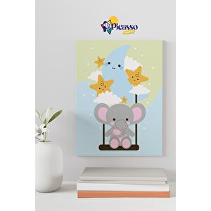 Küçük Fil Ve Yıldızlar Sayılarla Boyama Seti 35x50 cm