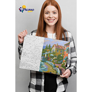 Sahil Manzarası Sayılarla Boyama Seti 50x70 cm