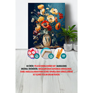 Vazoda Gelincikler Sayılarla Boyama Seti 35x50 cm