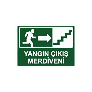 Yangın Çıkış Merdiveni Isg Uyarı Levhası Pvc A4 21x30 Cm 21x30 cm