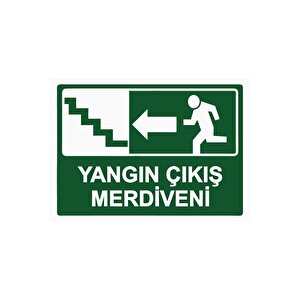Yangın Çıkış Merdiveni Isg Uyarı Levhası Pvc A3 30x42 Cm 30x42 cm