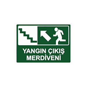 Yangın Çıkış Merdiveni Isg Uyarı Levhası Pvc A4 21x30 Cm 21x30 cm