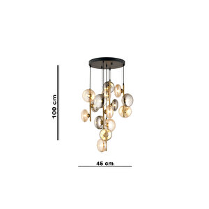 Lampaluce Valentina Modern Tasarımlar Camlı Avize 5'li