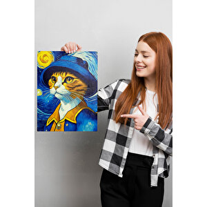 Kedi Van Gogh Sayılarla Boyama Seti 40x50 cm