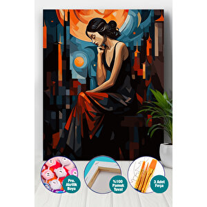 Hüzünlü Gece Sayılarla Boyama Seti 35x50 cm