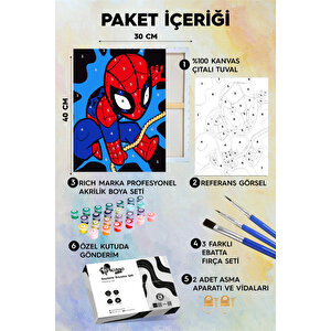 Minik Örümcek Adam Sayılarla Boyama Seti 35x50 cm
