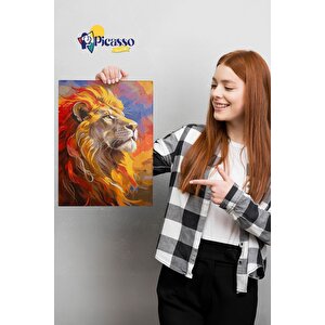 Alemin Aslanı Sayılarla Boyama Seti 40x50 cm