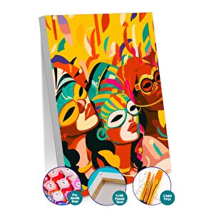 Karnaval Kızlar Sayılarla Boyama Seti 50x70 cm