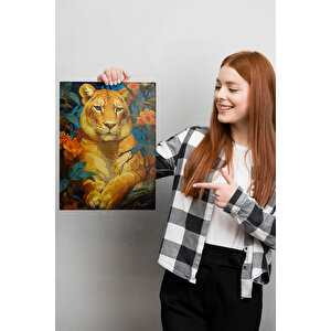 Dişi Aslan Sayılarla Boyama Seti 35x50 cm